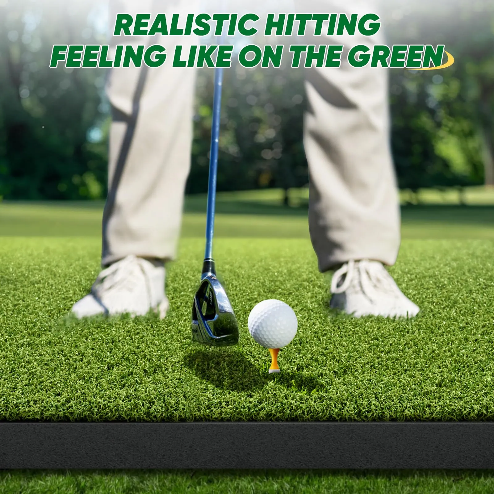 BestGolf BestGolf 27MM Professional Golf Mat, 5x4ft Exclusive PE Grass & Hot Pressed Turf for Indoor & Outdoor Hitting Practice Backyard Training with 9 Golf Balls & 9 Tees