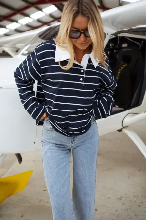 Blue Striped Nicoli Polo Shirt