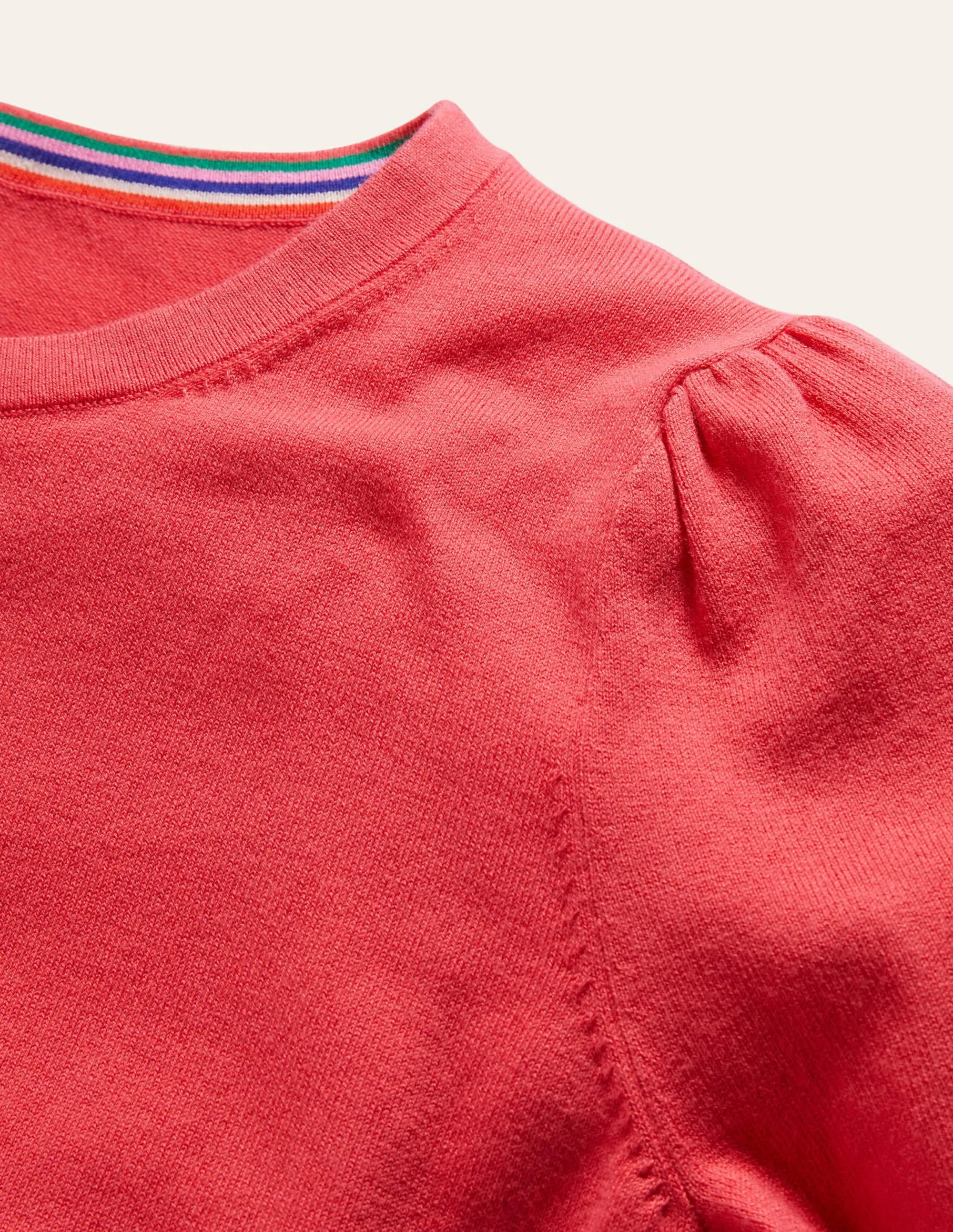 Cotton Crew Neck Jumper-Radish