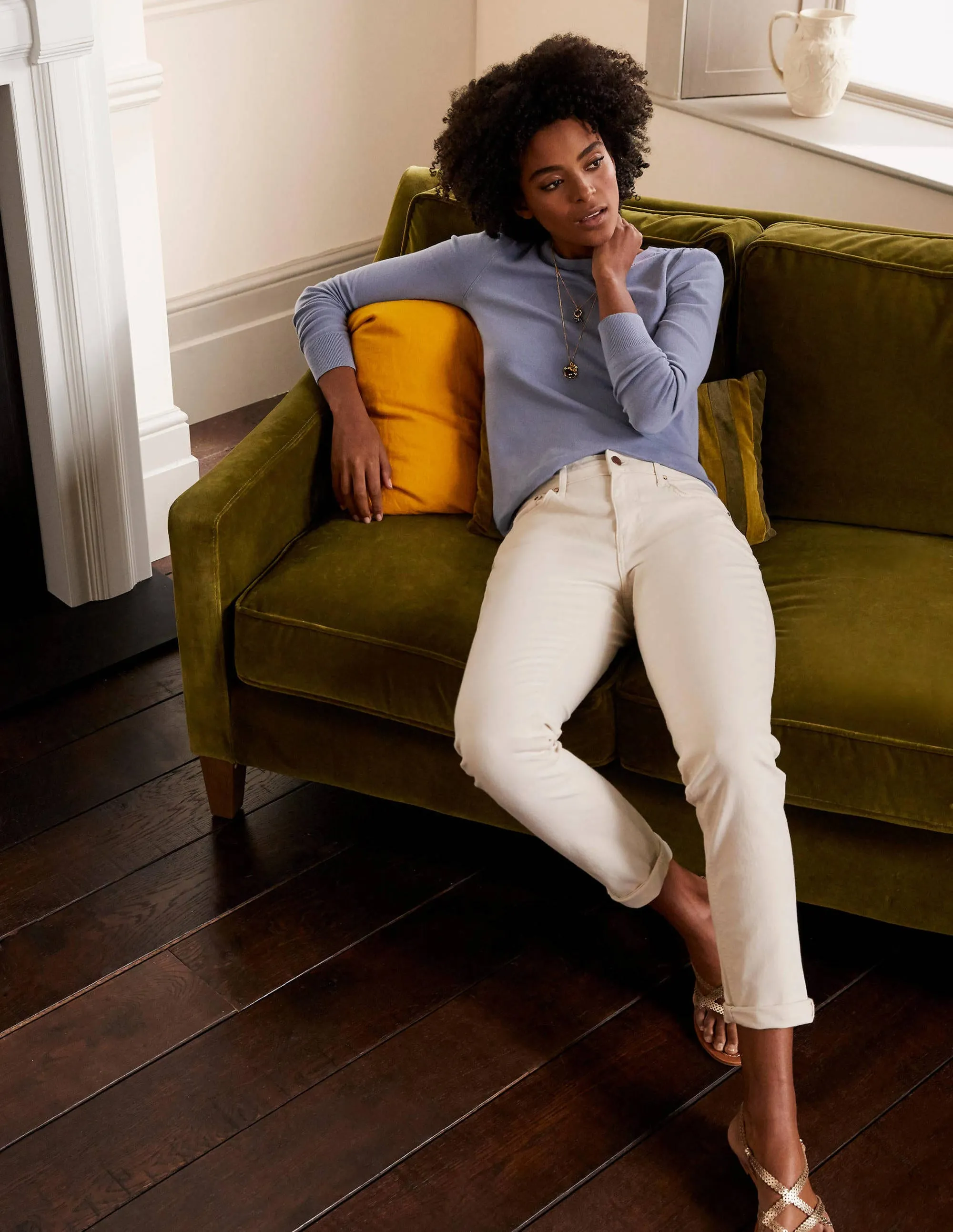 Cotton Crew Neck Jumper-River