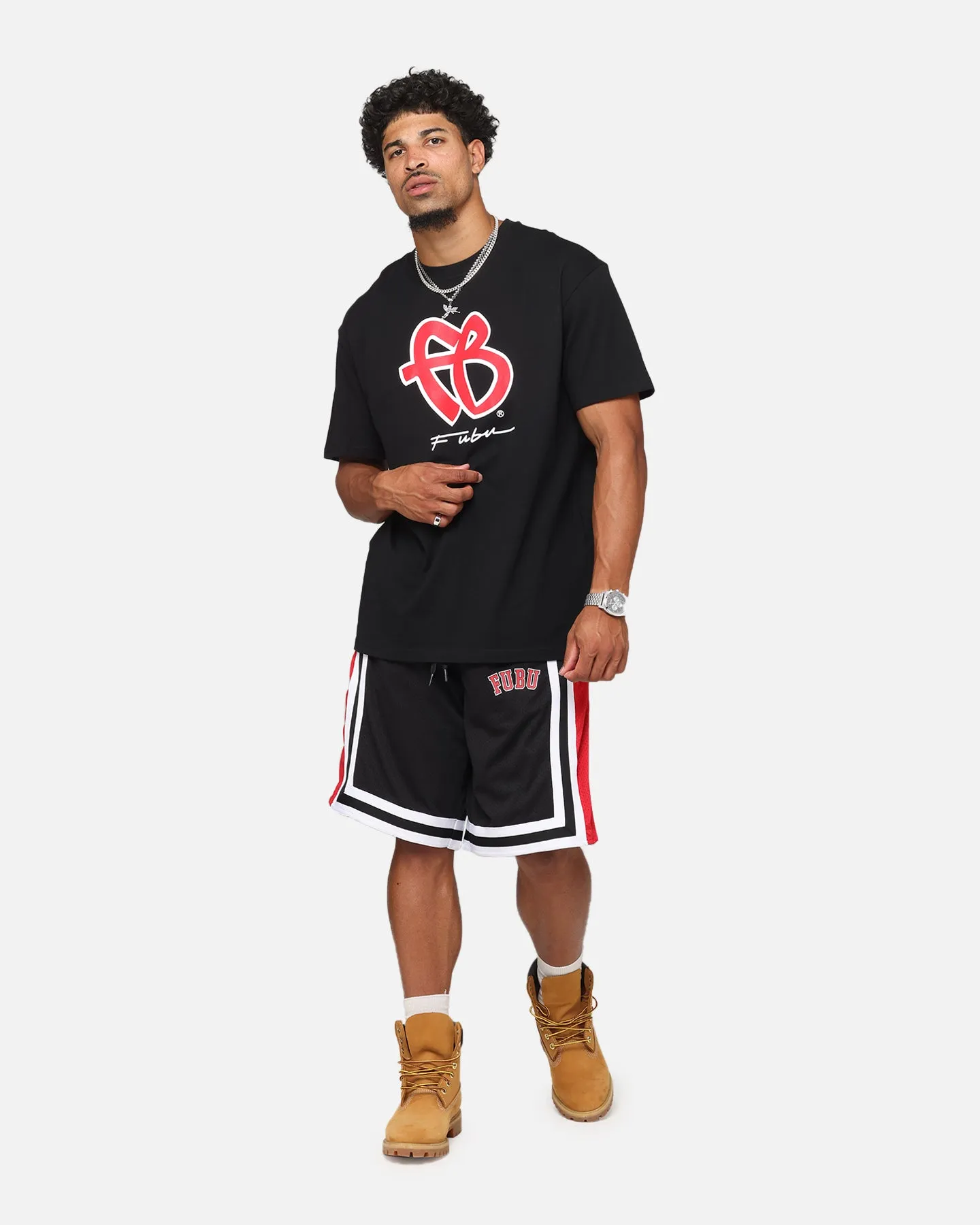 Fubu Basic T-Shirt Black/Red/White