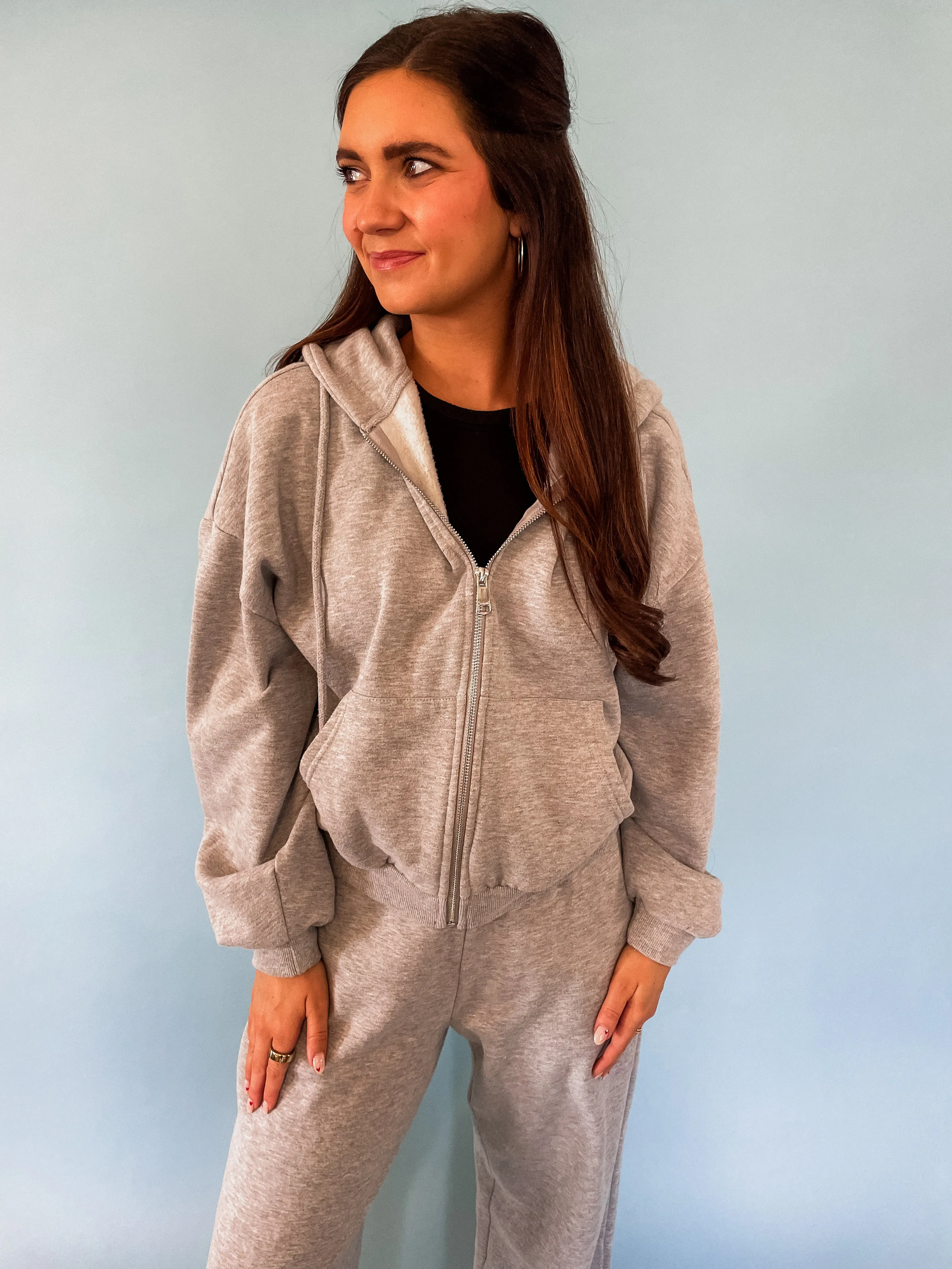 Heather Grey Zip Up