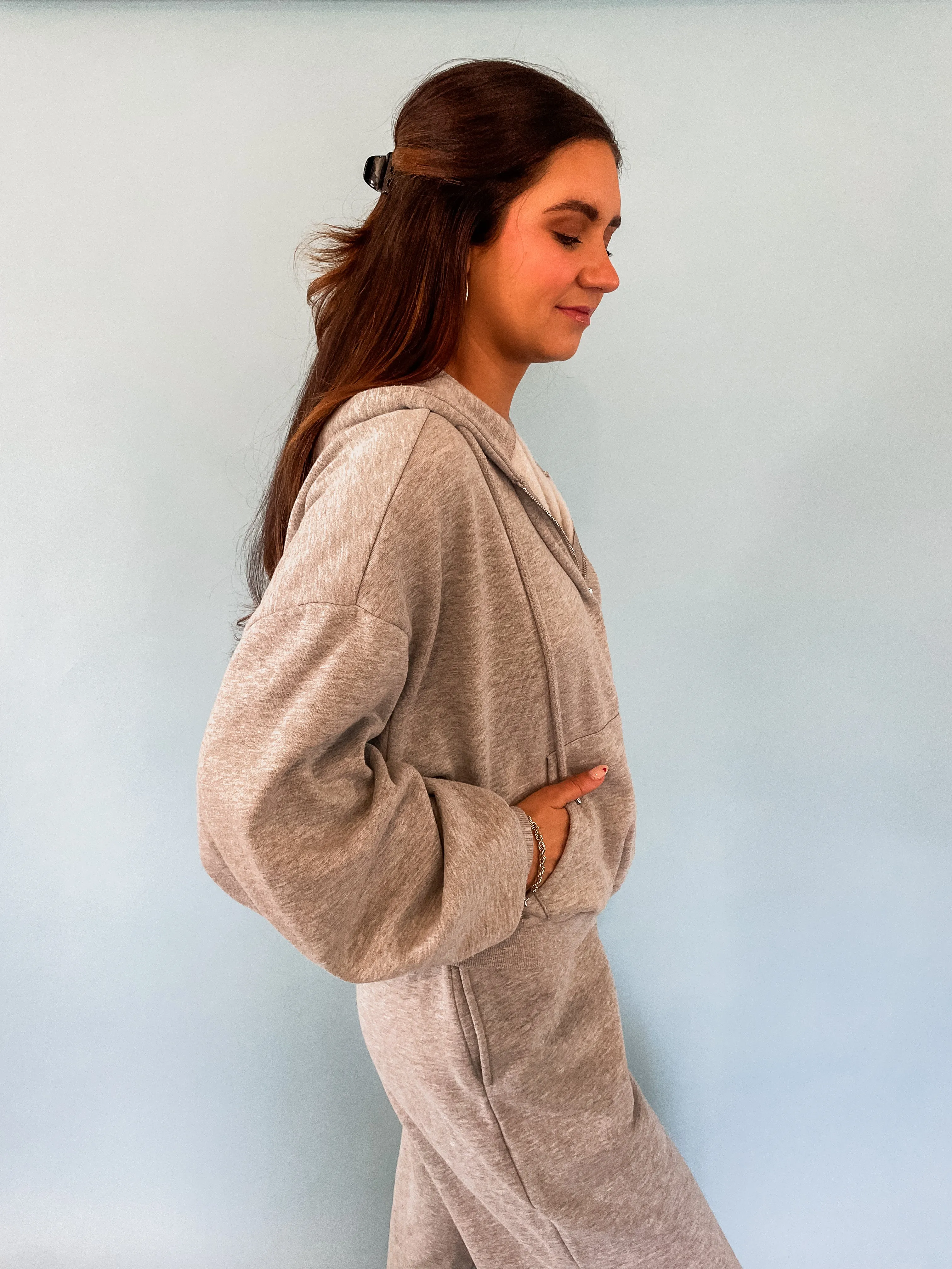 Heather Grey Zip Up