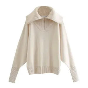 KNITTED ZIP-UP SWEATER