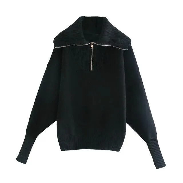 KNITTED ZIP-UP SWEATER