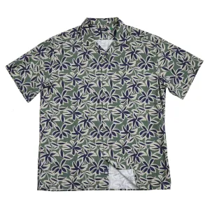 Malibu Linen Print Shirt (Green   Navy)