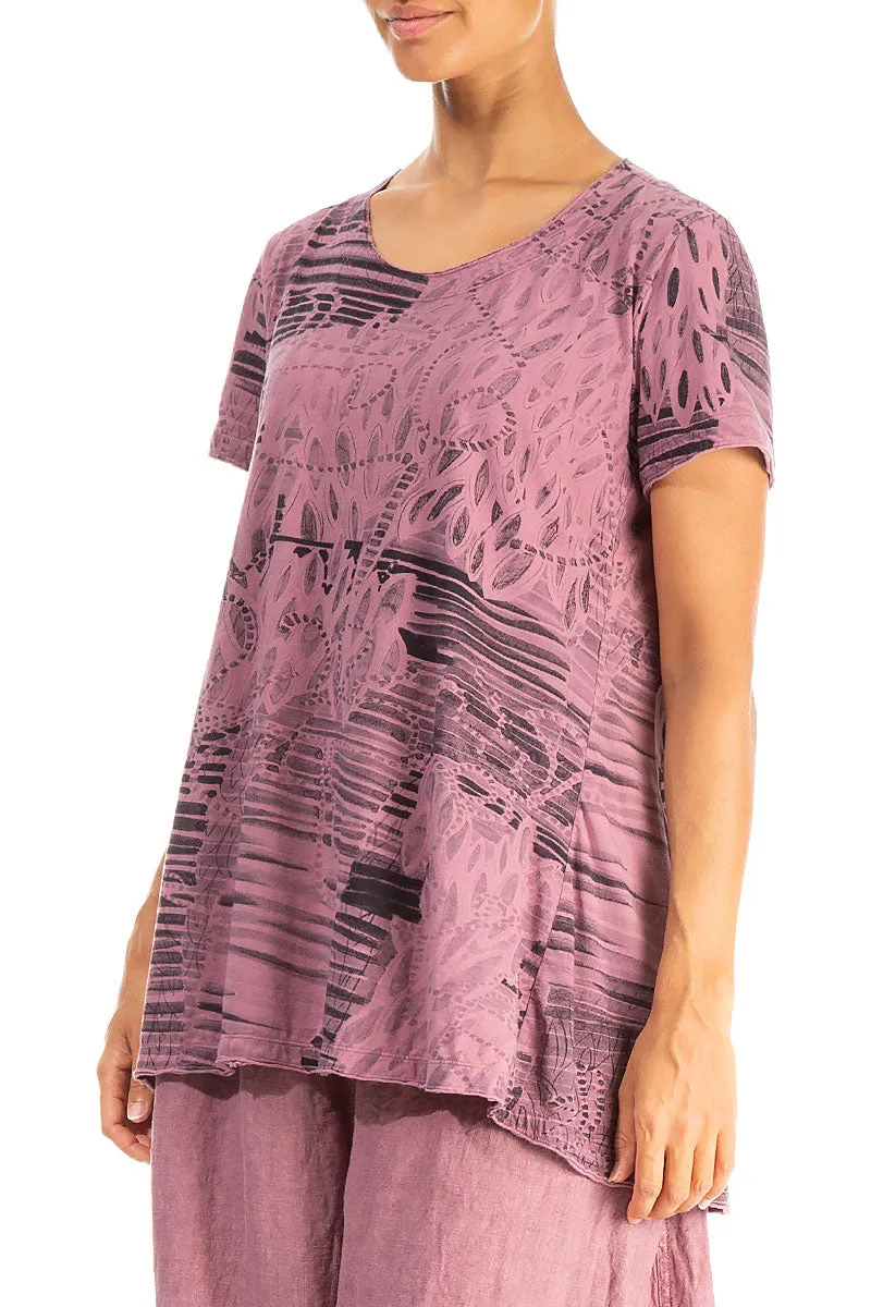 Mauve Taupe Serenity Cotton Jersey Tunic Top