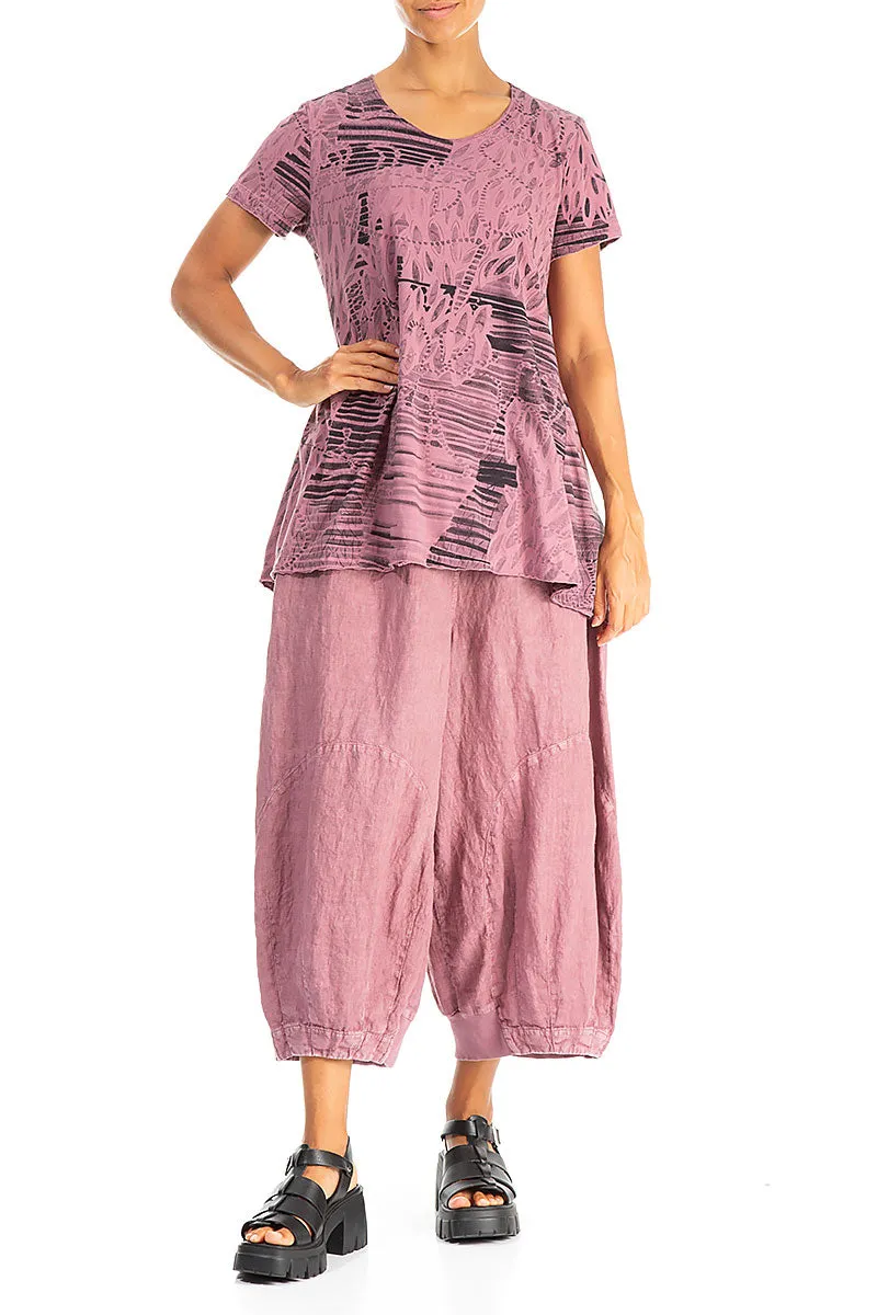 Mauve Taupe Serenity Cotton Jersey Tunic Top