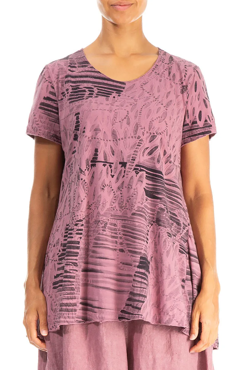 Mauve Taupe Serenity Cotton Jersey Tunic Top