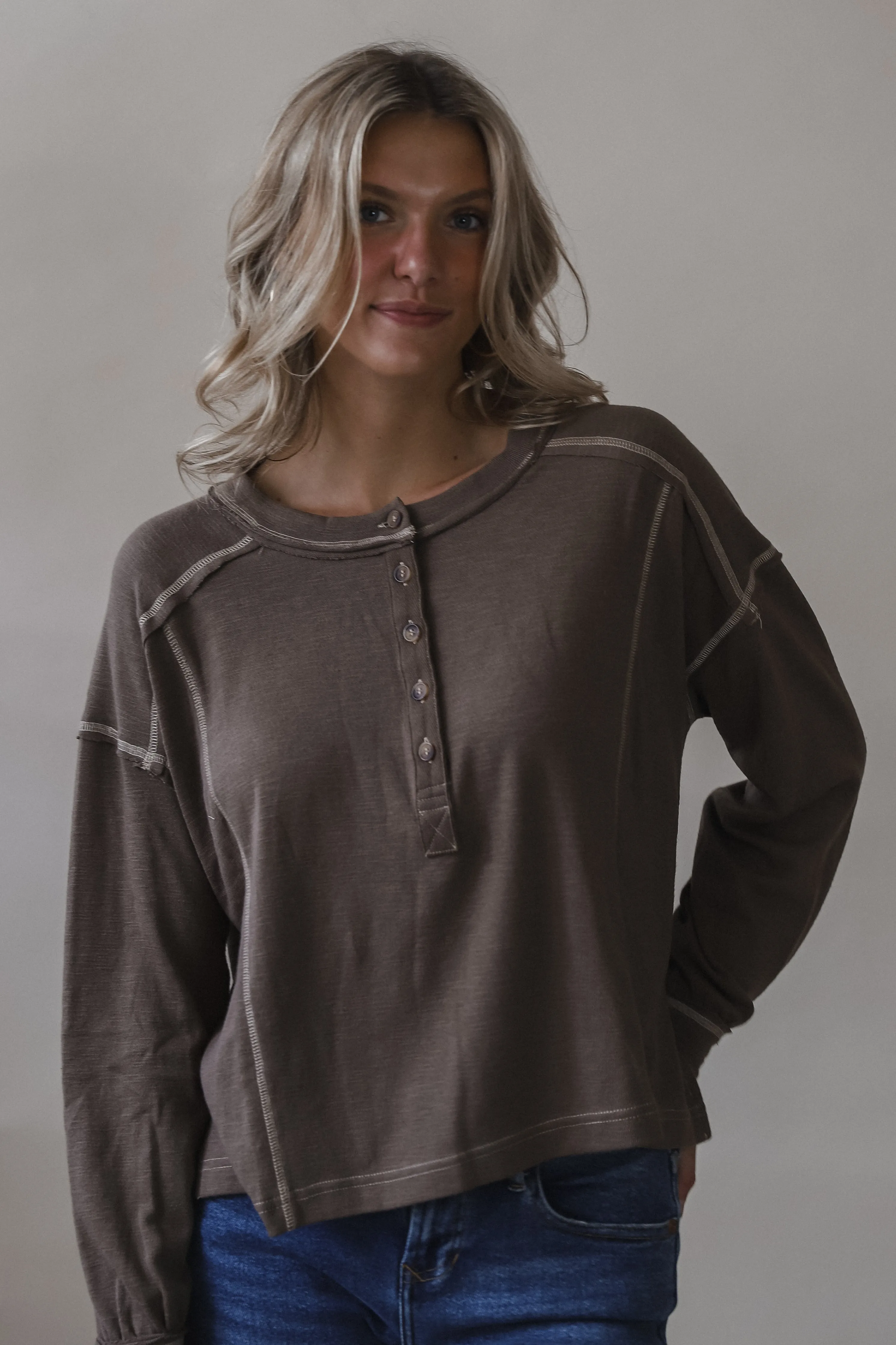 Mocha Bubble Henley