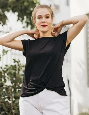 SITA twist front tee in Black