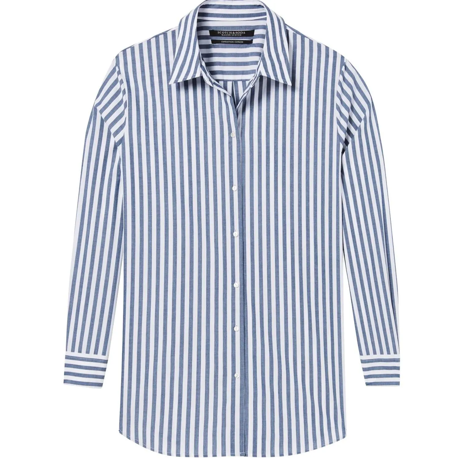 Striped Boyfriend Shirt (Blue)