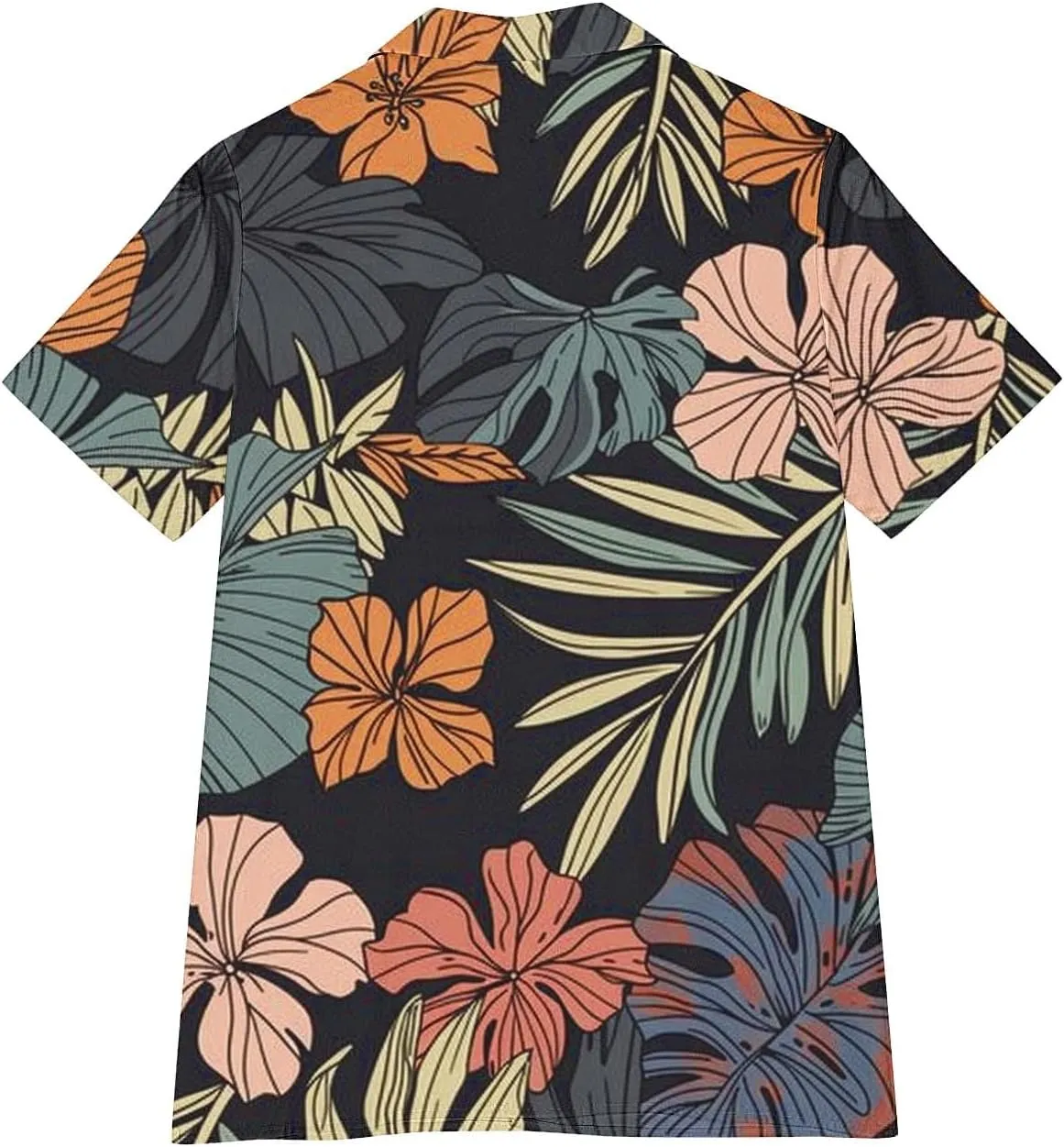 Summer Hawaii Shirts for Women Cool Floral Tropic Print V Neck Tops Button Up T-Shirt Trendy Beach Vacation Blouse