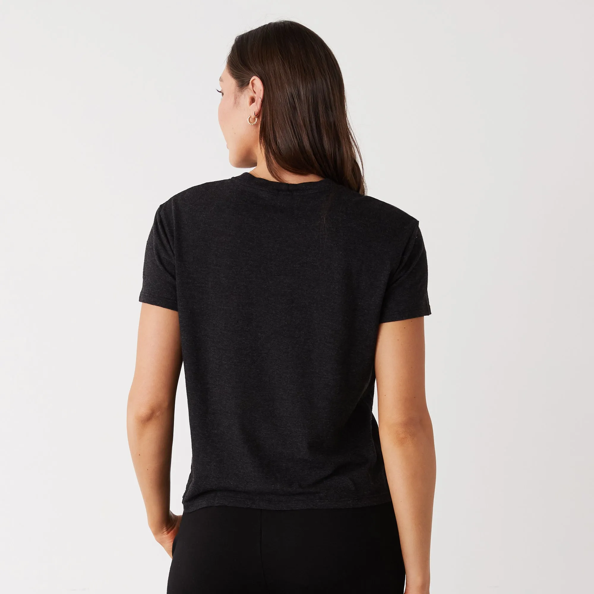 Textured Tri-Blend Basic Crew Neck Tee