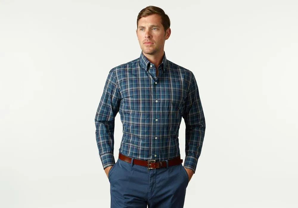 The Dark Blue Lanvale Plaid Casual Shirt
