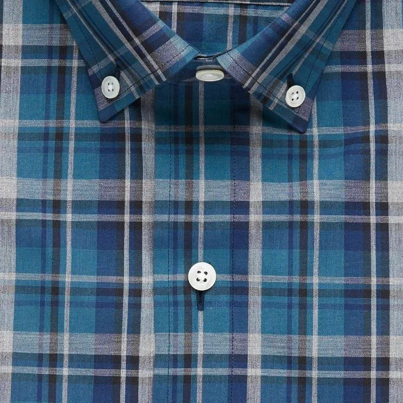The Dark Blue Lanvale Plaid Casual Shirt