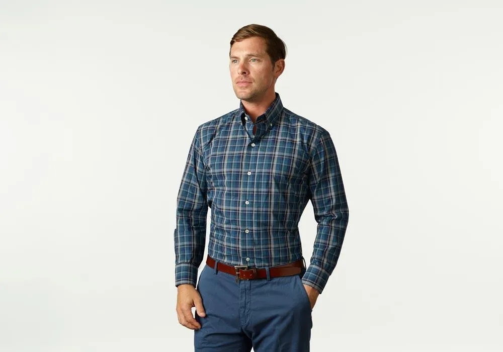The Dark Blue Lanvale Plaid Casual Shirt