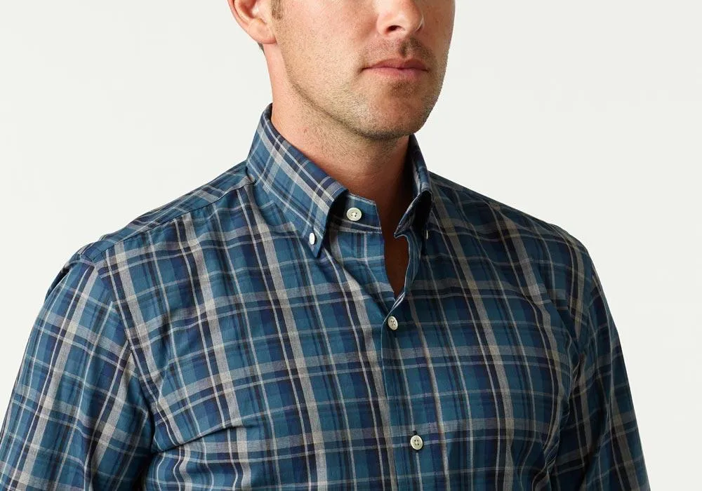 The Dark Blue Lanvale Plaid Casual Shirt