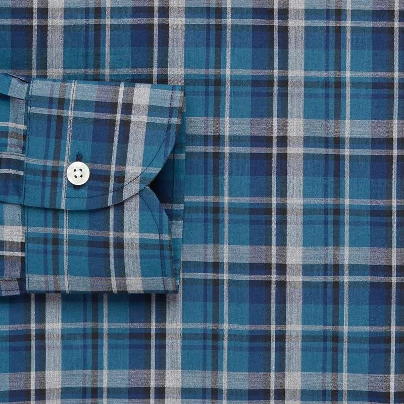 The Dark Blue Lanvale Plaid Casual Shirt
