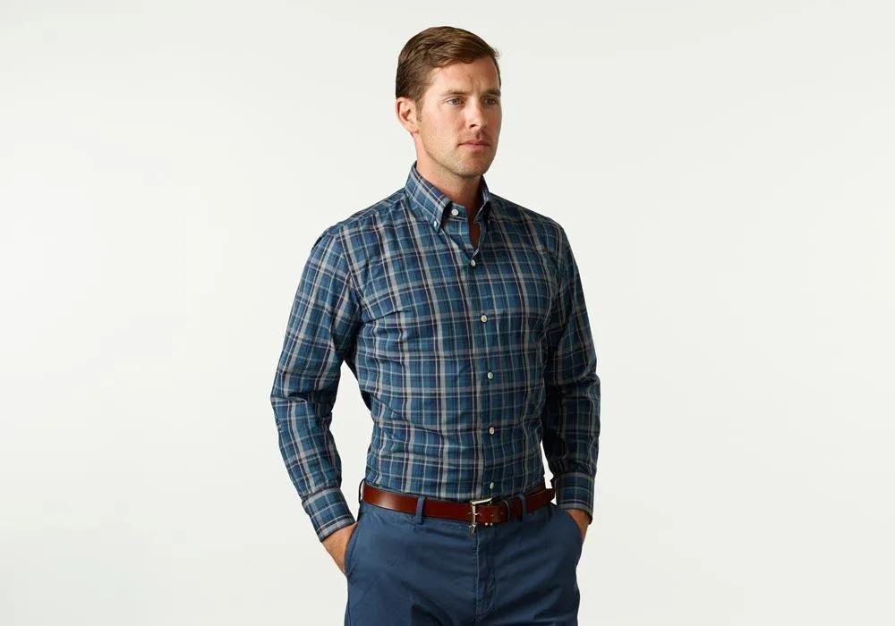 The Dark Blue Lanvale Plaid Casual Shirt